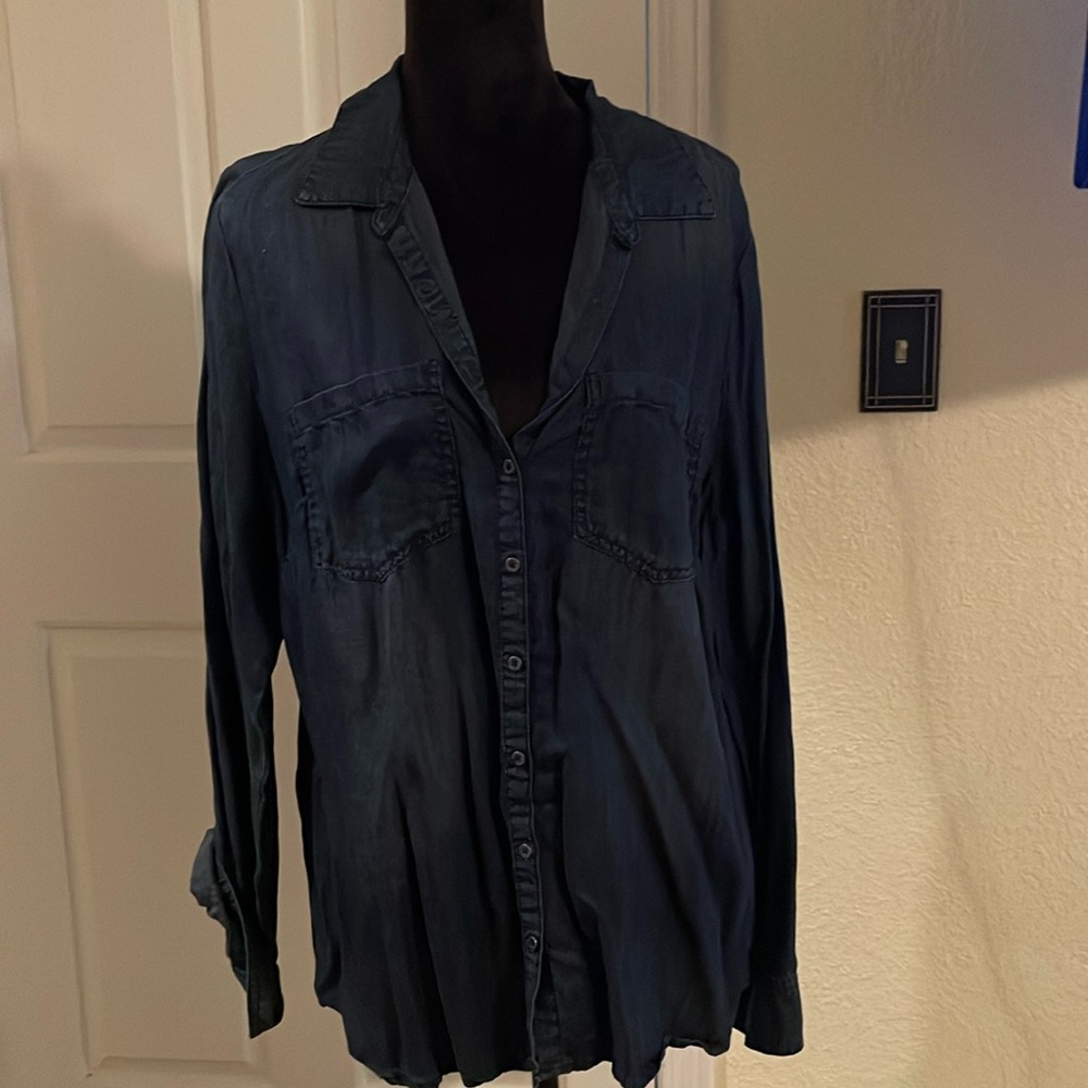 Dark lightweight denim Maurices button-down